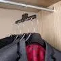 HANGERWORLD 6 Black 8.9inch Plastic Space Saving Closet Travel Multiple Garment Coat Clothes Hangers HANGERWORLD 6 Black 8.9inch Plastic Space Saving Closet Travel Multiple Garment Coat Clothes Hangers