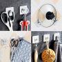 Ouddy Adhesive Hooks 8 Packs Heavy Duty Wall Hooks Hangers Waterproof Stainless Steel Towel Hooks for Hanging in Bathroom Home Kitchen Office Umbrellas, Scarves, Robes, Bags, Hats, Clothes, Keys
