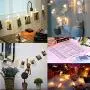 Glintee Photo Clip String Lights,20 LED Fairy String Lights with Clips for Hanging Photo, Cards, Bedroom Indoor Decor Party Wedding Decorations Battery Operated(Warm White)