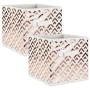 DII Fabric Storage Bins for Nursery, Offices, & Home Organization, Containers Are Made To Fit Standard Cube Organizers (13x13x13") Double Diamond Copper on White - Set of 2