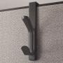 Officemate Double Coat Hooks for Cubicle Panels, Adjustable 1.25 - 3.5 Inch, Charcoal (22005)