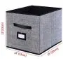 Onlyeasy Foldable Cloth Storage Cubes with Label Holders - Fabric Storage Bins Baskets Organizers for Home Office Nursery Cubby with Dual Leather Handles, 13&quotx15&quotx13", 4 Pack Black, MXABXL04PLP