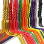 HANGERWORLD 50 Mixed Color Coating 16inch Metal Wire 13 Gauge Pants Bar Coat Clothes Garment Hangers