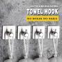 Adhesive Hooks Heavy Duty Towel Hooks Waterproof Stainless Steel Hooks for Hanging Coat, Hat,Towel Robe Hook Rack Wall Mount- Bathroom and Kitchen 4-Packs