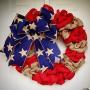 Burlap American Flag Wreath USA United States of America Red White Blue Burlap door hanger Burlap American Flag Wreath USA United States of America Red White Blue Burlap door hanger