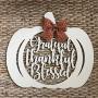 Grateful Thankful Blessed Door Hanger - Thanksgiving Door Hanger Pumpkin - Pumpkin Wreath - Southern Fall Door Hanger - Autumn Door Decor