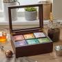 Tea Boxes - Luxury Wooden Tea Storage Chest from The Apace Living Premier Collection - 6 Adjustable Compartment Tea Bags Organizer Container - Elegantly Handmade w/Scratch Resistant Window