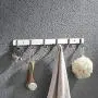 Ghelf 304 Brushed Stainless Steel Hook Rack Wall Rack Utility Rack Coat Rack 3/8 Hooks Metal Wall Mounted Board Hook Rack Clothes Hanger Door Hanger Rack for Bathroom Kitchen (Size : 6hook)