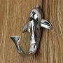 Silver Chrome Alloy Dolphin Hook Towel Hat Clothes Bathroom Hanger