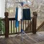 Household Essentials 5009-1 Collapsible Portable Indoor Tripod Clothes Drying Rack for Hanging Laundry | Silver and Blue Household Essentials 5009-1 Collapsible Portable Indoor Tripod Clothes Drying Rack for Hanging Laundry | Silver and Blue