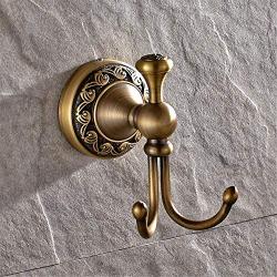 Jeterndy Kitchen Pendant Flower Carved Antique Brass Bathroom Kitchen Wall Mount Towel Robe Hooks Keys Hat Coat Clothes Hangers Bathroom Accessories (Color : Bronze, Size : One Size)