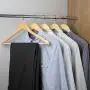 HANGERWORLD 30 Natural Wooden 17.5inch Notched Coat Clothes Garment Hangers Non Slip Pants Bar HANGERWORLD 30 Natural Wooden 17.5inch Notched Coat Clothes Garment Hangers Non Slip Pants Bar