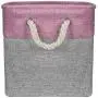 Sorbus Cube Storage Bins Basket Set [3-Pack] Large Square Cube Fabric Collapsible Organizer Bin with Cotton Rope Carry Handles for Linens, Toys, Clothes (Pink)