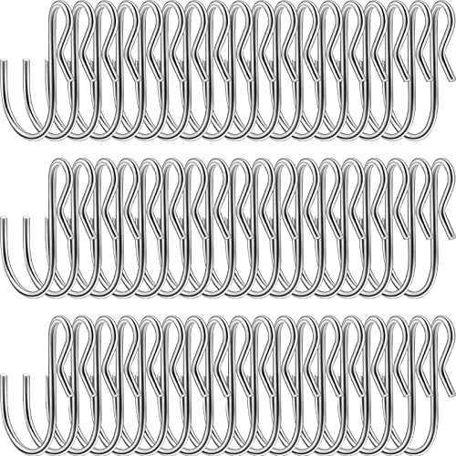 Funrous 80 Pieces of S Shaped Metal Hooks Clip, S Shaped Hooks Stainless Steel Metal Hangers, Suitable for Indoor and Outdoor, Bathroom, Kitchen Lights, Hanging Hooks for Diy Crafts, Key Chain, Silver