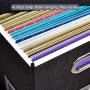Superjare Updated File Boxes for Hanging Files, Set of 2, Storage Office Boxes with 60 lbs Weight Capacity, Durable MDF Board & Linen Fabric, File Storage Organizer for Letter/Legal - Black