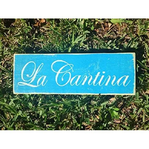 14x6 LA CANTINA (Choose Color) Spanish Bar Italian Cellar Rustic Shabby Chic Sign Home Wall Welcome Door Hanger Kitchen Handmade