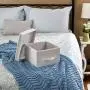 Household Essentials 111 Storage Boxes with Lid and Handle - Natural Beige Canvas - Medium Household Essentials 111 Storage Boxes with Lid and Handle - Natural Beige Canvas - Medium