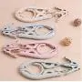 YOUOWO 4 PCS Portable Folding Clothes Hangers with 8 Hanger Clips for Scarves Suits Trousers Pants Shirts Socks Underwear for Travel Home (Blue Green Pink Beige)