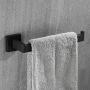 Durafe Square Towel Ring Stainless 304 Steel Towel Holders Towel Hangers Wall Mounted for Bathroom, Black Finished