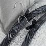 HANGERWORLD 3 Black and White Polka Dot 17inch Satin Padded Top Garment Clothes Coat Hangers