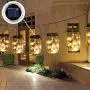 Solar Mason Jar Lid Lights, 8 Pack 20 Led String Fairy Star Firefly Jar Lids Lights, 8 Hangers Included(Jars Not Included), Perfect for Mason Jar Lanterns Decor, Patio, Wedding Decor (Warm White)