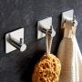 1 PC Bathroom Storage Sticker Stainless Steel Hooks Wall Door Cloth Coat Hat Hanger Kitchen Bathroom Towel Hooks