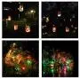 6-Pack Solar-powered Mason Jar Lights 20 LEDs(6 Hanger Included / No Jar),5 Colors Twinkle Jar Waterproof Hanging Lantern,Outdoor Garden String lighting Lids for Regular Mouth Jars for Christmas Patio