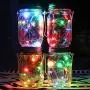 6-Pack Solar-powered Mason Jar Lights 20 LEDs(6 Hanger Included / No Jar),5 Colors Twinkle Jar Waterproof Hanging Lantern,Outdoor Garden String lighting Lids for Regular Mouth Jars for Christmas Patio