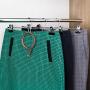 HANGERWORLD 6 Chrome 13.4inch Metal Pants Skirt Adjustable Black Non Slip Clip Coat Clothes Garment Hangers with Accessory Hook