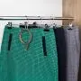 HANGERWORLD 12 Chrome 13.4inch Metal Pants Skirt Adjustable Black Non Slip Clip Coat Clothes Garment Hangers Accessory Hook HANGERWORLD 12 Chrome 13.4inch Metal Pants Skirt Adjustable Black Non Slip Clip Coat Clothes Garment Hangers Accessory Hook