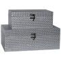 MODE HOME Silvery Glitter Wooden Jewelry Storage Boxes Decorative Treasure Boxes Set of 2