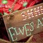 Elves at work Christmas Door hanger, Rustic holiday sign, Fun Christmas classroom sign Elves at work Christmas Door hanger, Rustic holiday sign, Fun Christmas classroom sign