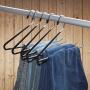 IPOW Upgraded 24 Pack Heavy Duty Slacks/Trousers Pants Hangers Open Ended Hanger Easy Slide Organizers, Metal Rod with a Large Diameter, Chrome and Black Friction