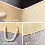 Prandom Large Foldable Cube Storage Baskets Bins 13x13 inch [3-Pack] Fabric Linen Collapsible Storage Bins Cubes Drawer with Cotton Handles Organizer for Shelf Toy Nursery Closet Bedroom(Gray/Beige)…