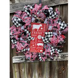 Farmhouse Wreath | Animal Farmhouse Decor | Farmhouse Door Hanger | Wall Decor | FREE Shipping | Hard Working Mom