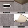 Large Storage Boxes with Lid [3-Pack] Linen Fabric Decorative Storage Boxes Bin Organizer Containers Collapsible Basket Cube with Handles Divider for Bedroom Closet Office Living Room (17.7x11.8x11.8)