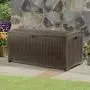 Suncast 99-Gallon Large Deck Boxes - Lightweight Resin Indoor/Outdoor Storage Container and Seat for Patio Cushions and Gardening Tools - Store Items on Patio, Garage, Yard - Mocha