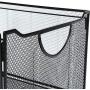 CLATINA Office Metal Mesh File Organizer with Handle Letter Storage Crate Folder Holder Boxes for Home Desk Black