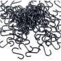 Senkary 100 Pieces 0.55 Inch Length Mini S Hooks Small S Hooks Connectors Metal S-Shaped Hangers for Crafts, Jewelry and Hanging (Black)