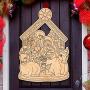 G.DeBrekht Nativity Manger DIY Coloring Holiday Wooden Door Hanger, Wall hanger #8314030H