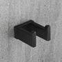 Durafe 2 Pack Towel Coat Hook SUS304 Square Hook Towel Hanger for Bathroom Wall Mounted Matted Black