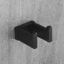 Durafe 2 Pack Towel Coat Hook SUS304 Square Hook Towel Hanger for Bathroom Wall Mounted Matted Black