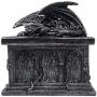 Mythical Guardian Dragon on Tomb Trinket Boxes in Metallic Look with Grim Reapers Crypt and Hidden Storage Compartment for Decorative Gothic & Medieval Home Decor As Jewelry Boxes or Fantasy Gifts