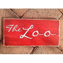 12x6 The Loo (Choose Color) Custom Rustic Shabby Chic Wood Sign Restroom Wall Door Hanger Bathroom Custom Handmade