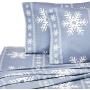 Pinzon Cotton Flannel Bed Sheet Set - Twin, Snowflake Dusty Blue