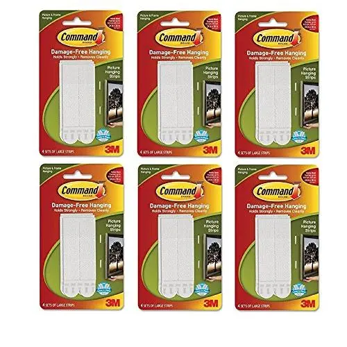 Command Large Picture-Hanging Strips, White, 24-Sets Command Large Picture-Hanging Strips, White, 24-Sets