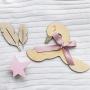 shlutesoy Swan Bowknot Wooden Hanger Kids Room Clothes Rack Home Decor Photography Prop