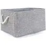TheWarmHome Grey Linen Storage Basket for Shelves, Storage for Toys,Fabric Organizer Bins TheWarmHome Grey Linen Storage Basket for Shelves, Storage for Toys,Fabric Organizer Bins
