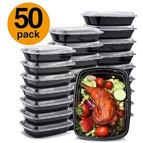 Glotoch Meal Prep Containers 32ounce Containers Single 1 Compartment with Lids Food Storage Containers Bento Boxes Microwave,Freezer,Dishwasher Safe Lunch Containers (50)