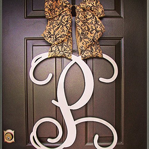 Custom UNFINISHED Monogram Letter Wooden Door Hanger Wreath